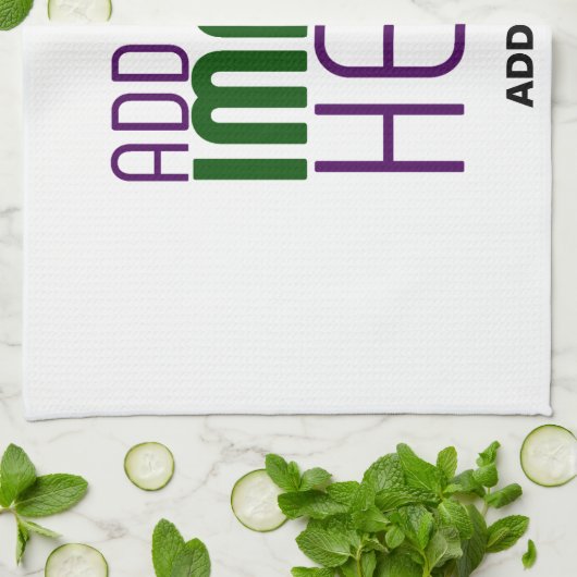 編モダン集シンプル可能な白画像文字テンプレート キッチンタオル (折り畳み)
