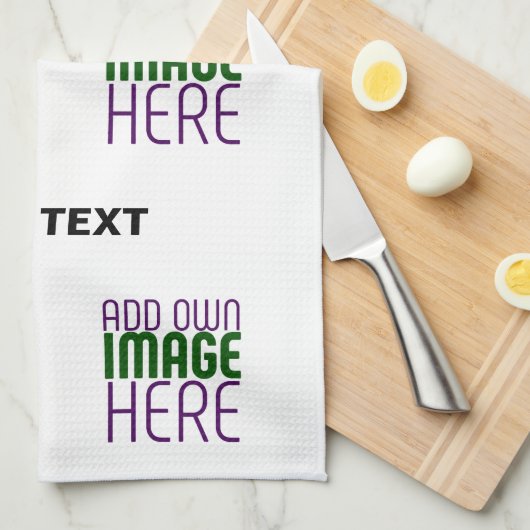編モダン集シンプル可能な白画像文字テンプレート キッチンタオル (四つ折り)