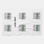 編モダン集シンプル可能な白画像文字テンプレート キッチンタオル (横)