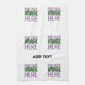 編モダン集シンプル可能な白画像文字テンプレート キッチンタオル (縦)