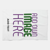 編モダン集シンプル可能な白画像文字テンプレート キッチンタオル (横)