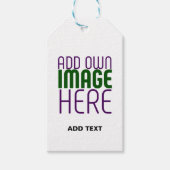 編モダン集シンプル可能な白画像文字テンプレート ギフトタグ (正面)