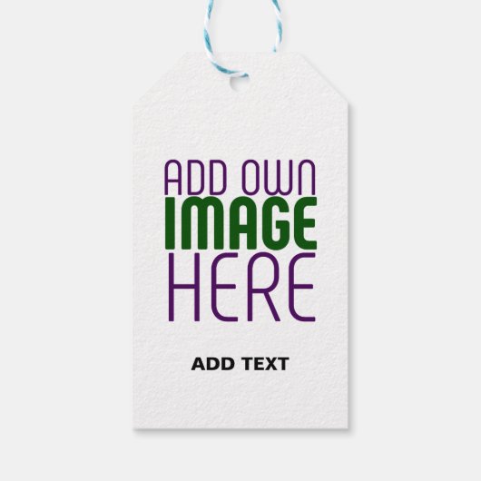 編モダン集シンプル可能な白画像文字テンプレート ギフトタグ (裏面)