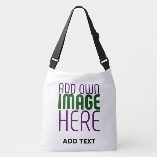 編モダン集シンプル可能な白画像文字テンプレート クロスボディバッグ (正面)