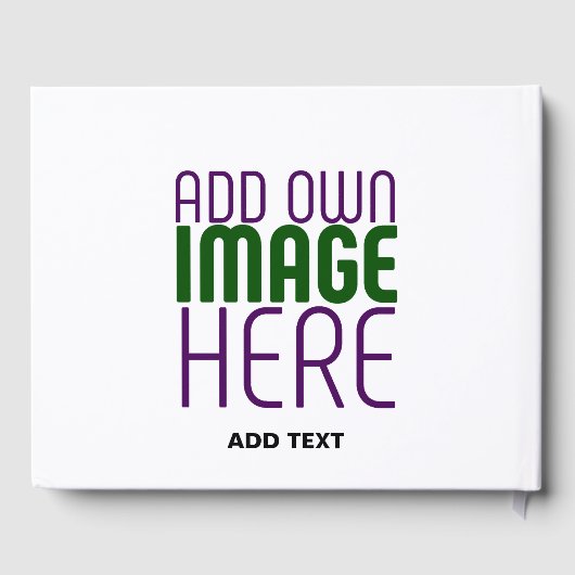 編モダン集シンプル可能な白画像文字テンプレート ゲストブック (裏面)