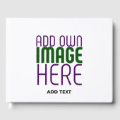 編モダン集シンプル可能な白画像文字テンプレート ゲストブック (正面)