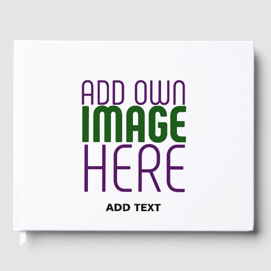 編モダン集シンプル可能な白画像文字テンプレート ゲストブック (正面)