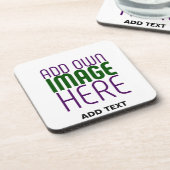 編モダン集シンプル可能な白画像文字テンプレート コースター (左側)