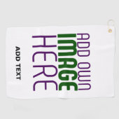 編モダン集シンプル可能な白画像文字テンプレート ゴルフタオル (横)