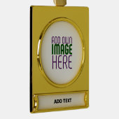 編モダン集シンプル可能な白画像文字テンプレート ゴールドプレートバナーオーナメント (右)