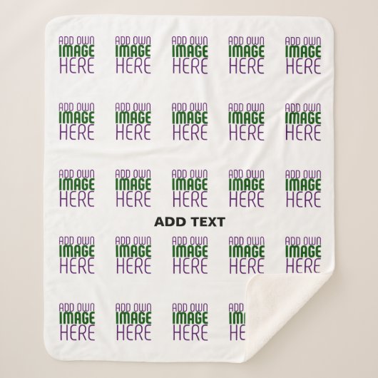 編モダン集シンプル可能な白画像文字テンプレート シェルパブランケット (正面)
