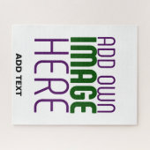 編モダン集シンプル可能な白画像文字テンプレート ジグソーパズル (横)