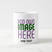 編モダン集シンプル可能な白画像文字テンプレート ジャンボコーヒーマグカップ (正面)
