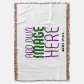 編モダン集シンプル可能な白画像文字テンプレート スローブランケット (正面縦)