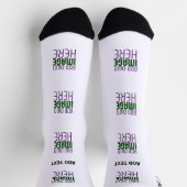 編モダン集シンプル可能な白画像文字テンプレート ソックス (上部)