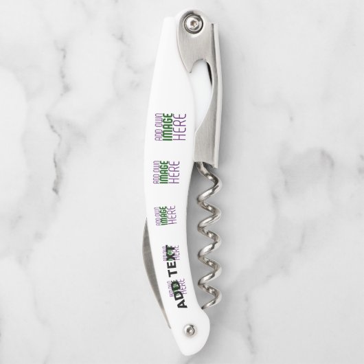 編モダン集シンプル可能な白画像文字テンプレート ソムリエナイフ (裏面)