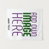 編モダン集シンプル可能な白画像文字テンプレート タペストリー (正面(横))