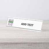 編モダン集シンプル可能な白画像文字テンプレート デスクネームプレート (正面)