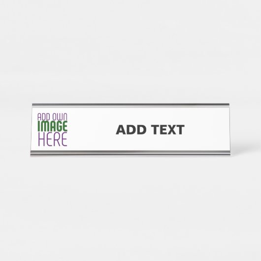 編モダン集シンプル可能な白画像文字テンプレート デスクネームプレート (正面)