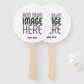 編モダン集シンプル可能な白画像文字テンプレート ハンドファン (正面&裏面)