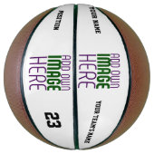 編モダン集シンプル可能な白画像文字テンプレート バスケットボール (縦)