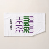 編モダン集シンプル可能な白画像文字テンプレート バスタオルセット (ハンドタオル)