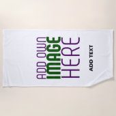 編モダン集シンプル可能な白画像文字テンプレート ビーチタオル (正面)