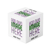 編モダン集シンプル可能な白画像文字テンプレート フォトキューブ (裏面アングル)