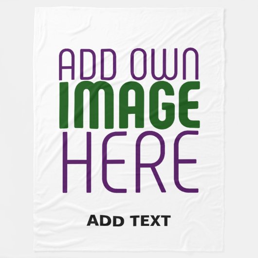 編モダン集シンプル可能な白画像文字テンプレート フリースブランケット (正面)