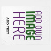 編モダン集シンプル可能な白画像文字テンプレート フリースブランケット (正面(横))