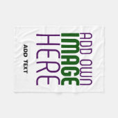 編モダン集シンプル可能な白画像文字テンプレート フリースブランケット (正面(横))