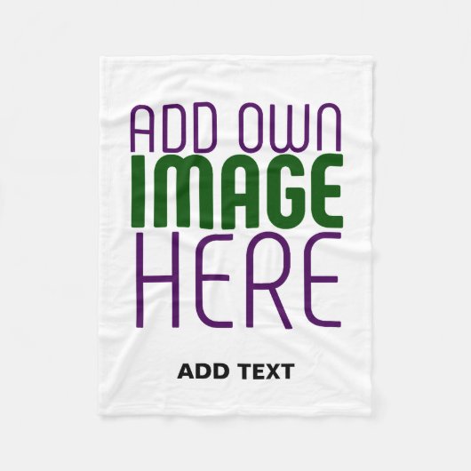編モダン集シンプル可能な白画像文字テンプレート フリースブランケット (正面)