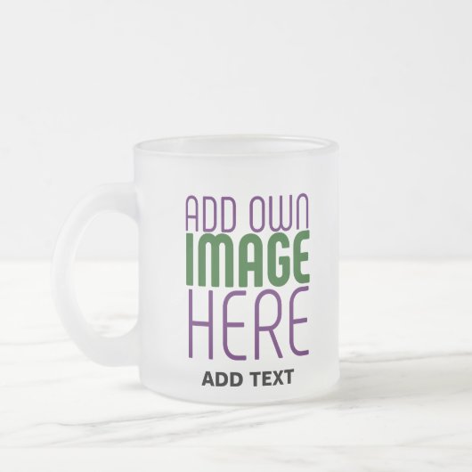 編モダン集シンプル可能な白画像文字テンプレート フロストグラスマグカップ (左)
