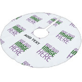 編モダン集シンプル可能な白画像文字テンプレート ブラッシュドポリエステルツリースカート (アングル)