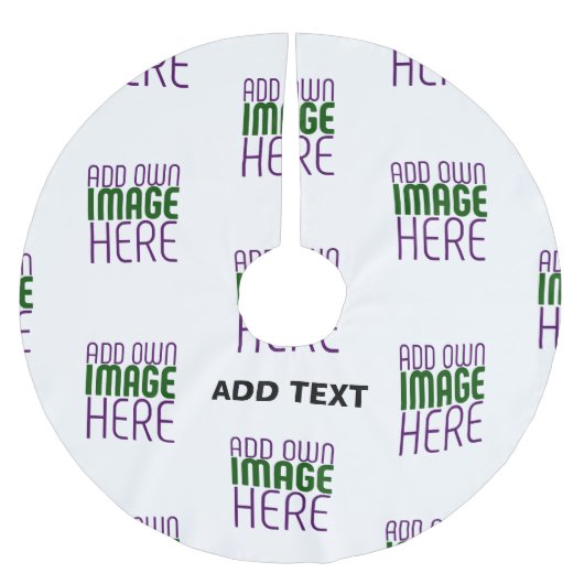 編モダン集シンプル可能な白画像文字テンプレート ブラッシュドポリエステルツリースカート (正面)