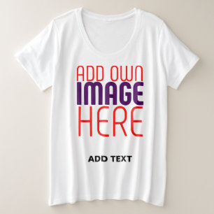 編モダン集シンプル可能な白画像文字テンプレート プラスサイズTシャツ