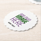 編モダン集シンプル可能な白画像文字テンプレート ペーパーコースター (アングル)