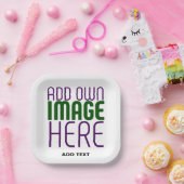 編モダン集シンプル可能な白画像文字テンプレート ペーパープレート (パーティー)