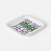 編モダン集シンプル可能な白画像文字テンプレート ペーパープレート (傾斜あり)