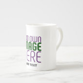 編モダン集シンプル可能な白画像文字テンプレート ボーンチャイナマグカップ (正面右)