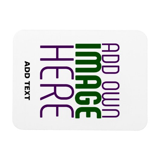 編モダン集シンプル可能な白画像文字テンプレート マグネット (横)