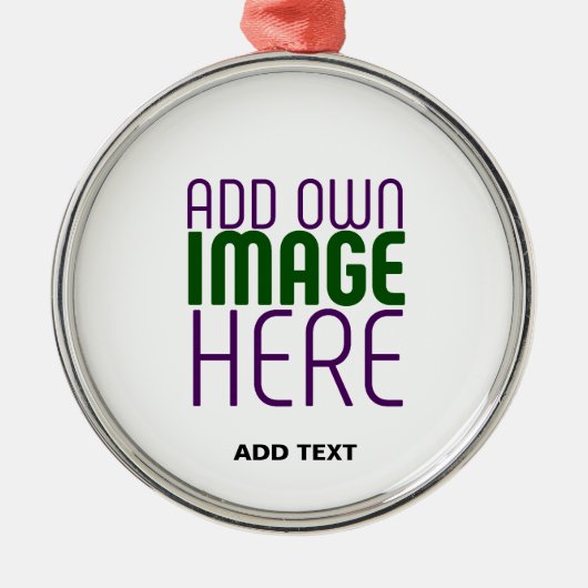 編モダン集シンプル可能な白画像文字テンプレート メタルオーナメント (正面)