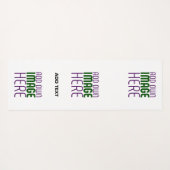 編モダン集シンプル可能な白画像文字テンプレート ヨガマット (裏面(横))