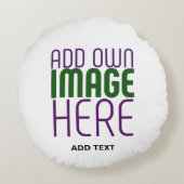 編モダン集シンプル可能な白画像文字テンプレート ラウンドクッション (裏面)