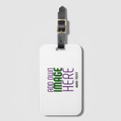 編モダン集シンプル可能な白画像文字テンプレート ラゲッジタグ (正面縦)