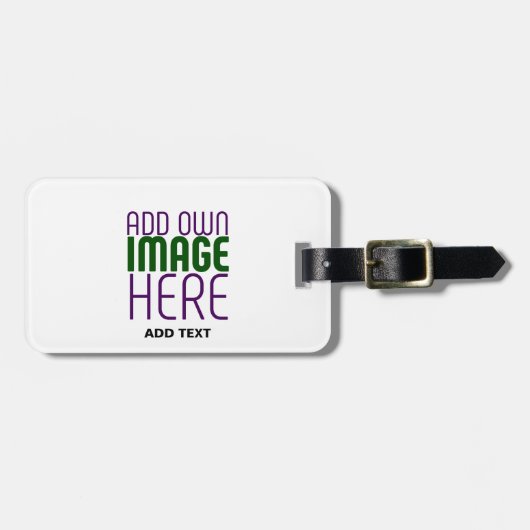 編モダン集シンプル可能な白画像文字テンプレート ラゲッジタグ (正面横)