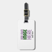 編モダン集シンプル可能な白画像文字テンプレート ラゲッジタグ (正面縦)