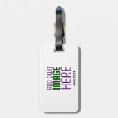 編モダン集シンプル可能な白画像文字テンプレート ラゲッジタグ (裏面縦)