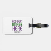 編モダン集シンプル可能な白画像文字テンプレート ラゲッジタグ (裏面横)