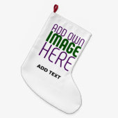 編モダン集シンプル可能な白画像文字テンプレート ラージクリスマスストッキング (正面 (吊り時))